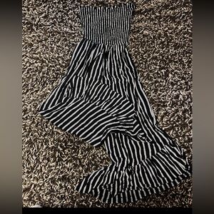 Black and White Striped Jumpsuit